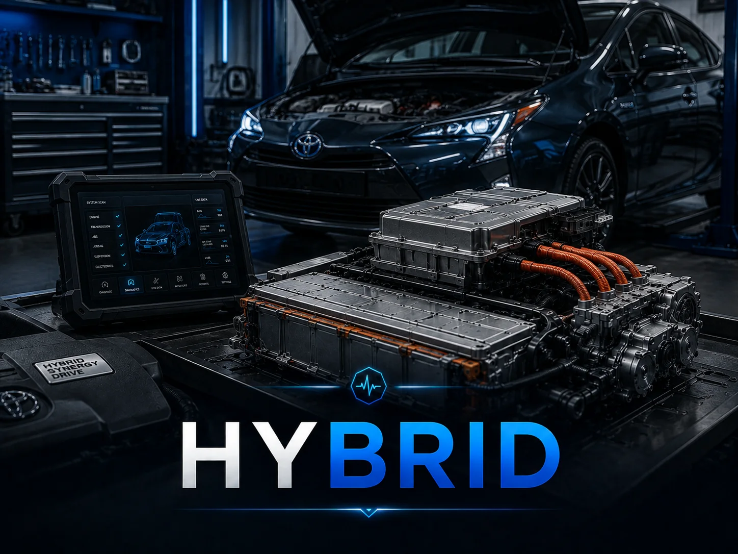 Hybrid vehicle servicing and battery diagnostics